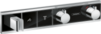 Hansgrohe 15355600 RainSelect Термостат, скрытого монтажа, для 2 потребителей, черный/хром Hansgrohe 15355600 RainSelect Термостат, скрытого монтажа, для 2 потребителей, черный/хром