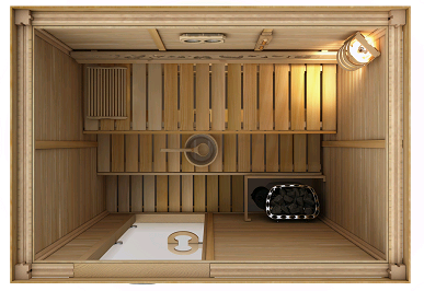 картинка Сауна в сборе SAWO 1420RS-CS (1,4м х 2,0м, ель, без оборудования и аксессуаров, дизайн Classic) 