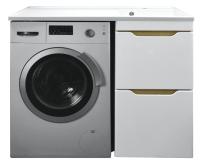 Комплект тумба с раковиной AZARIO Magenta 120 правая под стиральную машину (56) белая (CS00079141) Комплект тумба с раковиной AZARIO Magenta 120 правая под стиральную машину (56) белая (CS00079141)