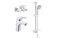 Душевой набор GROHE Eurostyle New с душевым гарнитуром и полочкой, хром (124416) Душевой набор GROHE Eurostyle New с душевым гарнитуром и полочкой, хром (124416)