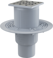 Душевой трап Alcadrain 105х105/50/75 решетка латунь-хром (APV202) Душевой трап Alcadrain 105х105/50/75 решетка латунь-хром (APV202)