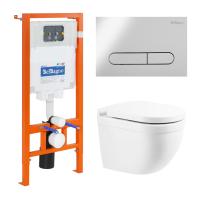 Комплект 4 в 1 Унитаз подвесной BelBagno SENSO-R BB017CHR с сиденьем BB865SC + Система инсталляции для унитазов BelBagno BB002-80 с кнопкой смыва BB005-PR-CH Комплект 4 в 1 Унитаз подвесной BelBagno SENSO-R BB017CHR с сиденьем BB865SC + Система инсталляции для унитазов BelBagno BB002-80 с кнопкой смыва BB005-PR-CH