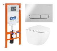 Комплект 3 в 1 Унитаз подвесной с сиденьем BelBagno UNO BB3105CHR/SC + Система инсталляции для унитазов BelBagno BB002-80 с кнопкой смыва BB005-PR-CH Комплект 3 в 1 Унитаз подвесной с сиденьем BelBagno UNO BB3105CHR/SC + Система инсталляции для унитазов BelBagno BB002-80 с кнопкой смыва BB005-PR-CH