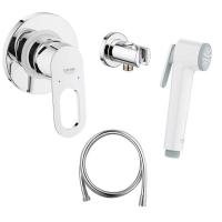 Готовый комплект для гигиенического душа GROHE BauLoop: гигиенический душ со шлангом и держателем, белая луна (124896)