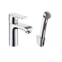 Смеситель для раковины с гигиеническим душем Hansgrohe Metris Керамический картридж со сливным гарнитуром (31285000) Смеситель для раковины с гигиеническим душем Hansgrohe Metris Керамический картридж со сливным гарнитуром (31285000)