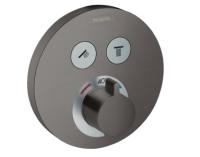 Термостат ShowerSelect S, для 2 потребителей, СМ, шлифованный черный хром (15743340) Термостат ShowerSelect S, для 2 потребителей, СМ, шлифованный черный хром (15743340)