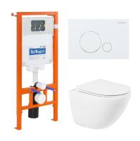 Комплект 4 в 1 Унитаз подвесной BelBagno AMANDA BB051CHR с сиденьем + Система инсталляции для унитазов BelBagno BB002-80 с кнопкой смыва BB014-SR-BIANCO Комплект 4 в 1 Унитаз подвесной BelBagno AMANDA BB051CHR с сиденьем + Система инсталляции для унитазов BelBagno BB002-80 с кнопкой смыва BB014-SR-BIANCO