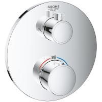 Термостатический смеситель Grohe Grohtherm для душа с переключателем на 2 положения, внешняя часть, круглая розетка, хром (24076000) Термостатический смеситель Grohe Grohtherm для душа с переключателем на 2 положения, внешняя часть, круглая розетка, хром (24076000)