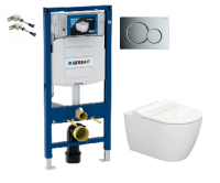 SET Geberit/Turavit Rondo Подвесной унитаз Turavit Rondo Rimless с сиденьем микролифт + инсталляция Sigma с клавишей Sigma 01, цвет хром глянец SET Geberit/Turavit Rondo Подвесной унитаз Turavit Rondo Rimless с сиденьем микролифт + инсталляция Sigma с клавишей Sigma 01, цвет хром глянец