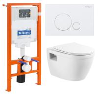 Комплект 3 в 1 Унитаз подвесной с сиденьем BelBagno LOTO BB070CHR/SC + Система инсталляции BelBagno BB002-80 с кнопкой смыва BB014-SR-BIANCO Комплект 3 в 1 Унитаз подвесной с сиденьем BelBagno LOTO BB070CHR/SC + Система инсталляции BelBagno BB002-80 с кнопкой смыва BB014-SR-BIANCO