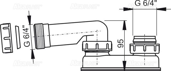 картинка Гидрозатвор для ванны Alcadrain 6/4x50 мм (A53-6/4) картинка Гидрозатвор для ванны Alcadrain 6/4x50 мм (A53-6/4)