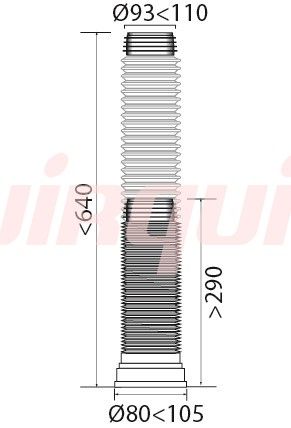 картинка Труба для унитаза Wirquin гофрированная, армированная L 290-640 мм, D 110 мм (70984967) картинка Труба для унитаза Wirquin гофрированная, армированная L 290-640 мм, D 110 мм (70984967)