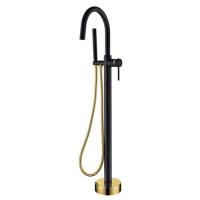 Напольный смеситель для ванны с душем Boheme UNO BLACK Gold 469-BG Напольный смеситель для ванны с душем Boheme UNO BLACK Gold 469-BG