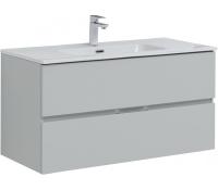 Тумба под раковину Aquanet Алвита New 100 2 ящика, серый