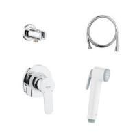 Готовый комплект для гигиенического душа GROHE BauEdge: встраиваемый смеситель, гигиенический душ со шлангом и держателем, белая луна (124897)