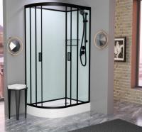 Душевая кабина Frank F418R Black без крыши правосторонняя	100х80х200 см
