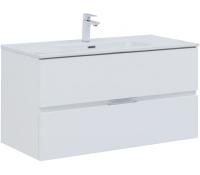 Тумба под раковину Aquanet Алвита New 100 2 ящика, белый матовый
