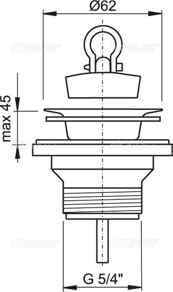 картинка Водослив для раковины Alcadrain 5/4" с нержавеющей peшeткой, 63 мм (A31) картинка Водослив для раковины Alcadrain 5/4" с нержавеющей peшeткой, 63 мм (A31)