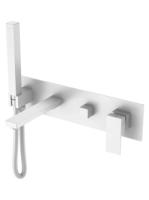 Встраиваемый смеситель для душа и ванны Boheme Qubic Matt White 474-2-MW