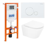 Комплект 3 в 1 Унитаз подвесной с сиденьем BelBagno TRE + Система инсталляции для унитазов BelBagno BB002-80 с кнопкой смыва BB014-SR-BIANCO Комплект 3 в 1 Унитаз подвесной с сиденьем BelBagno TRE + Система инсталляции для унитазов BelBagno BB002-80 с кнопкой смыва BB014-SR-BIANCO
