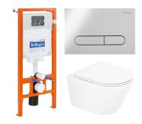 Комплект 3 в 1 Унитаз подвесной с сиденьем BelBagno TRE BB8001CHR/SC + Система инсталляции для унитазов BelBagno BB002-80 с кнопкой смыва BB005-PR-CH Комплект 3 в 1 Унитаз подвесной с сиденьем BelBagno TRE BB8001CHR/SC + Система инсталляции для унитазов BelBagno BB002-80 с кнопкой смыва BB005-PR-CH