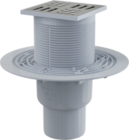 Душевой трап Alcadrain 105х105/50/75 решетка из нерж стали (APV201) Душевой трап Alcadrain 105х105/50/75 решетка из нерж стали (APV201)