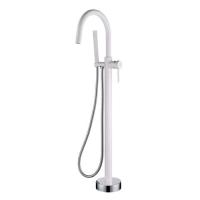 Напольный смеситель для ванны с душем Boheme UNO WHITE Chrome 469-WCR Напольный смеситель для ванны с душем Boheme UNO WHITE Chrome 469-WCR