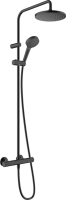 ДУШЕВАЯ СИСТЕМА HANSGROHE VERNIS BLEND SHOWERPIPE 200 1JET ECOSMART С ТЕРМОСТАТОМ 26089670 ЧЕРНЫЙ МАТОВЫЙ