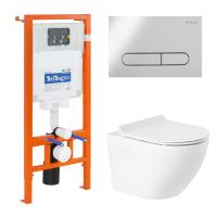 Комплект 4 в 1 Унитаз подвесной BelBagno SFERA-R BB046CHR с сиденьем BB2111SC + Система инсталляции для унитазов BelBagno BB002-80 с кнопкой смыва BB005-PR-CHROME Комплект 4 в 1 Унитаз подвесной BelBagno SFERA-R BB046CHR с сиденьем BB2111SC + Система инсталляции для унитазов BelBagno BB002-80 с кнопкой смыва BB005-PR-CHROME