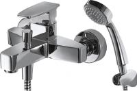 Смеситель для ванны Bravat Riffle с коротким изливом и душевой лейкой, хром (F672106C-B)