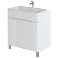 Комплект тумба напольная Итана Roberto 80 (795х455х850) с раковиной Adel 80, белый глянец (295461) Комплект тумба напольная Итана Roberto 80 (795х455х850) с раковиной Adel 80, белый глянец (295461)