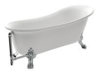 Ванна акриловая AZARIO CARDIFF 1700x760x800 свободностоящая, в комплекте с сифоном и металлическими ножками (CAR17076) Ванна акриловая AZARIO CARDIFF 1700x760x800 свободностоящая, в комплекте с сифоном и металлическими ножками (CAR17076)
