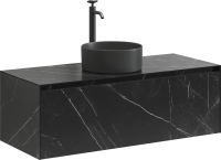 Тумба подвесная SANCOS Stone из керамогранита с одним выдвижным ящиком и столешницей из керамогранита 1200х400х495, керамогранит Nero Marquina, арт. ST120NM Тумба подвесная SANCOS Stone из керамогранита с одним выдвижным ящиком и столешницей из керамогранита 1200х400х495, керамогранит Nero Marquina, арт. ST120NM
