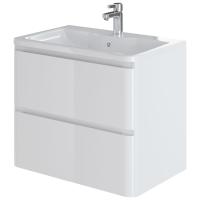 Комплект тумба подвесная Roberto 70 (700х453х606) с раковиной Adel 70, белый глянец (315212) Комплект тумба подвесная Roberto 70 (700х453х606) с раковиной Adel 70, белый глянец (315212)
