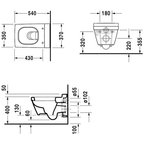 картинка Унитаз подвесной Duravit 2nd Floor с вертикальным смывом, 370х540 мм, 4,5 л, белый (2220090000) картинка Унитаз подвесной Duravit 2nd Floor с вертикальным смывом, 370х540 мм, 4,5 л, белый (2220090000)