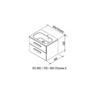 картинка ТУМБА ПОД РАКОВИНУ RAVAK CHROME II SDU 700 ПОДВЕСНАЯ, БЕЛАЯ (X000000920) 