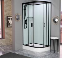 Душевая кабина Frank F418L Black без крыши левосторонняя	100х80х200 см