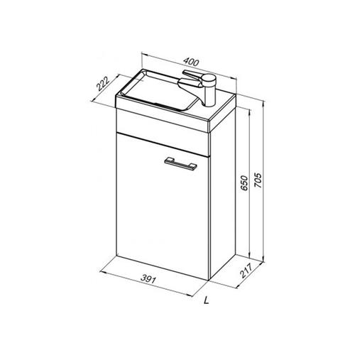 картинка Тумба под раковину Aquanet Нота 40 L (Moduo) белый картинка Тумба под раковину Aquanet Нота 40 L (Moduo) белый