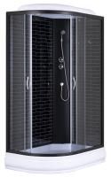 Душевая кабина Loranto 120х80х215 поддон 20 см черный кирпичный узор, серое стекло 4 мм профиль черный (CS-66120-20R GB 120)