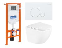 Комплект 3 в 1 Унитаз подвесной с сиденьем BelBagno UNO + Система инсталляции для унитазов BelBagno BB002-80 с кнопкой смыва BB014-SR-BIANCO Комплект 3 в 1 Унитаз подвесной с сиденьем BelBagno UNO + Система инсталляции для унитазов BelBagno BB002-80 с кнопкой смыва BB014-SR-BIANCO