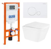 Комплект 3 в 1 Унитаз подвесной с сиденьем BelBagno DUE BB3103CHR/SC + Система инсталляции BelBagno BB002-80 с кнопкой смыва BB014-SR-BIANCO Комплект 3 в 1 Унитаз подвесной с сиденьем BelBagno DUE BB3103CHR/SC + Система инсталляции BelBagno BB002-80 с кнопкой смыва BB014-SR-BIANCO