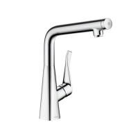 Смеситель для кухонной мойки Hansgrohe Metris Select Керамический картридж, цвет Сталь (14883800) Смеситель для кухонной мойки Hansgrohe Metris Select Керамический картридж, цвет Сталь (14883800)