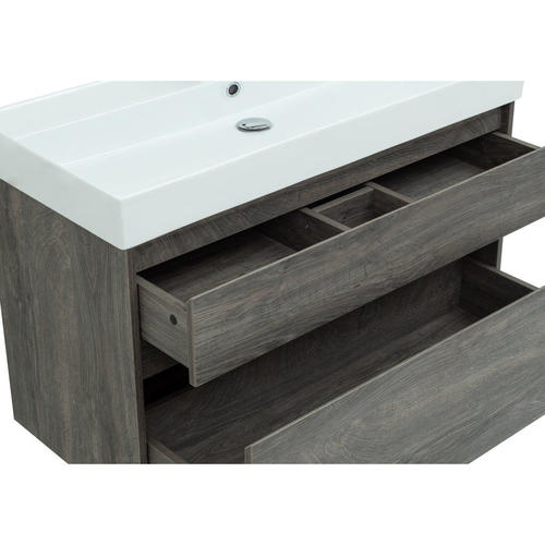 картинка Тумба под раковину Aquanet Nova Lite 100 (SLIM SYNERGY) дуб рошелье, 2 ящика 