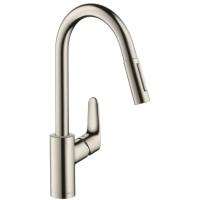 Смеситель для кухонной мойки Hansgrohe Focus Керамический картридж, цвет Сталь (31815800)