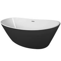 Ванна акриловая Azario EASTON 1800x820x600 мм., белая с черными внешними стенками, свободностоящая, в комплекте с сифоном и металлической рамой Ванна акриловая Azario EASTON 1800x820x600 мм., белая с черными внешними стенками, свободностоящая, в комплекте с сифоном и металлической рамой