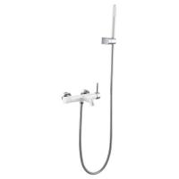 Смеситель для ванны с душем Boheme Uno White Chrome 463-WCR Смеситель для ванны с душем Boheme Uno White Chrome 463-WCR