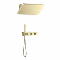 Душевая система встроенная с термостатом Timo Petruma SX-5249/17SM золото матовое Душевая система встроенная с термостатом Timo Petruma SX-5249/17SM золото матовое