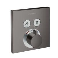 ShowerSelect Термостат, скрытого монтажа, для 2 потребителей, шлифованный черный хром ShowerSelect Термостат, скрытого монтажа, для 2 потребителей, шлифованный черный хром