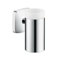 Стаканчик для зубных щеток Hansgrohe PuraVida, керамический, с держателем, хром (41504000) Стаканчик для зубных щеток Hansgrohe PuraVida, керамический, с держателем, хром (41504000)