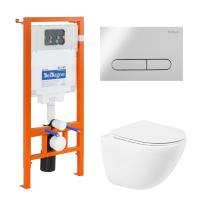 Комплект 4 в 1 Унитаз подвесной BelBagno AMANDA BB051CHR с сиденьем BB051SC + Система инсталляции для унитазов BelBagno BB002-80 с кнопкой смыва BB005-PR-CHROME Комплект 4 в 1 Унитаз подвесной BelBagno AMANDA BB051CHR с сиденьем BB051SC + Система инсталляции для унитазов BelBagno BB002-80 с кнопкой смыва BB005-PR-CHROME